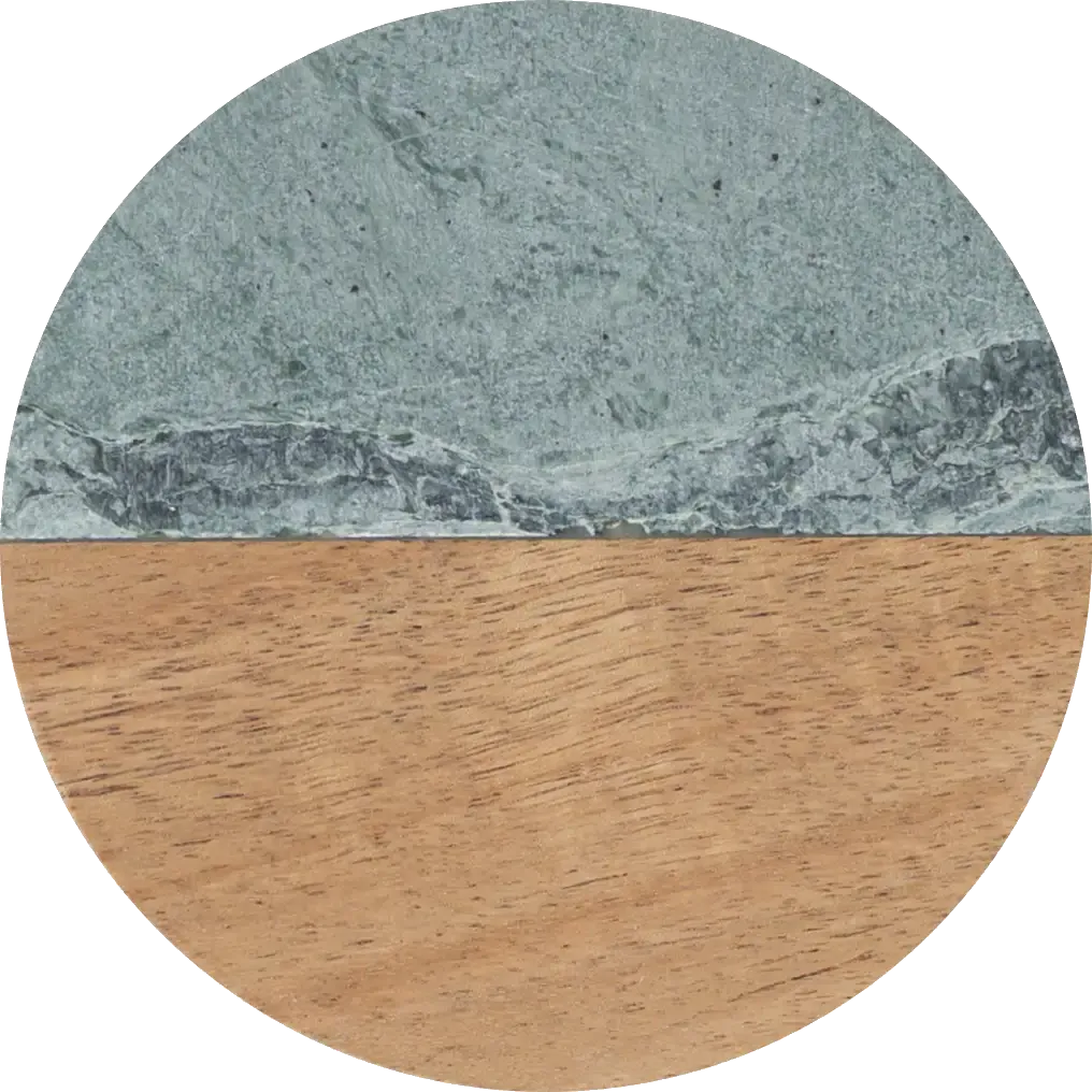 Premium Round Marble & Wood Spliced Coasters