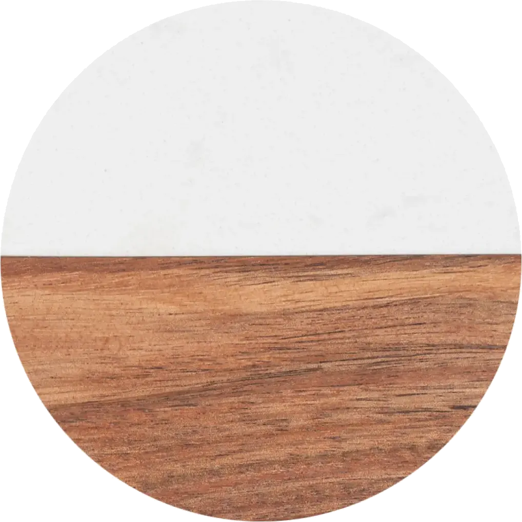 Premium Round Marble & Wood Spliced Coasters