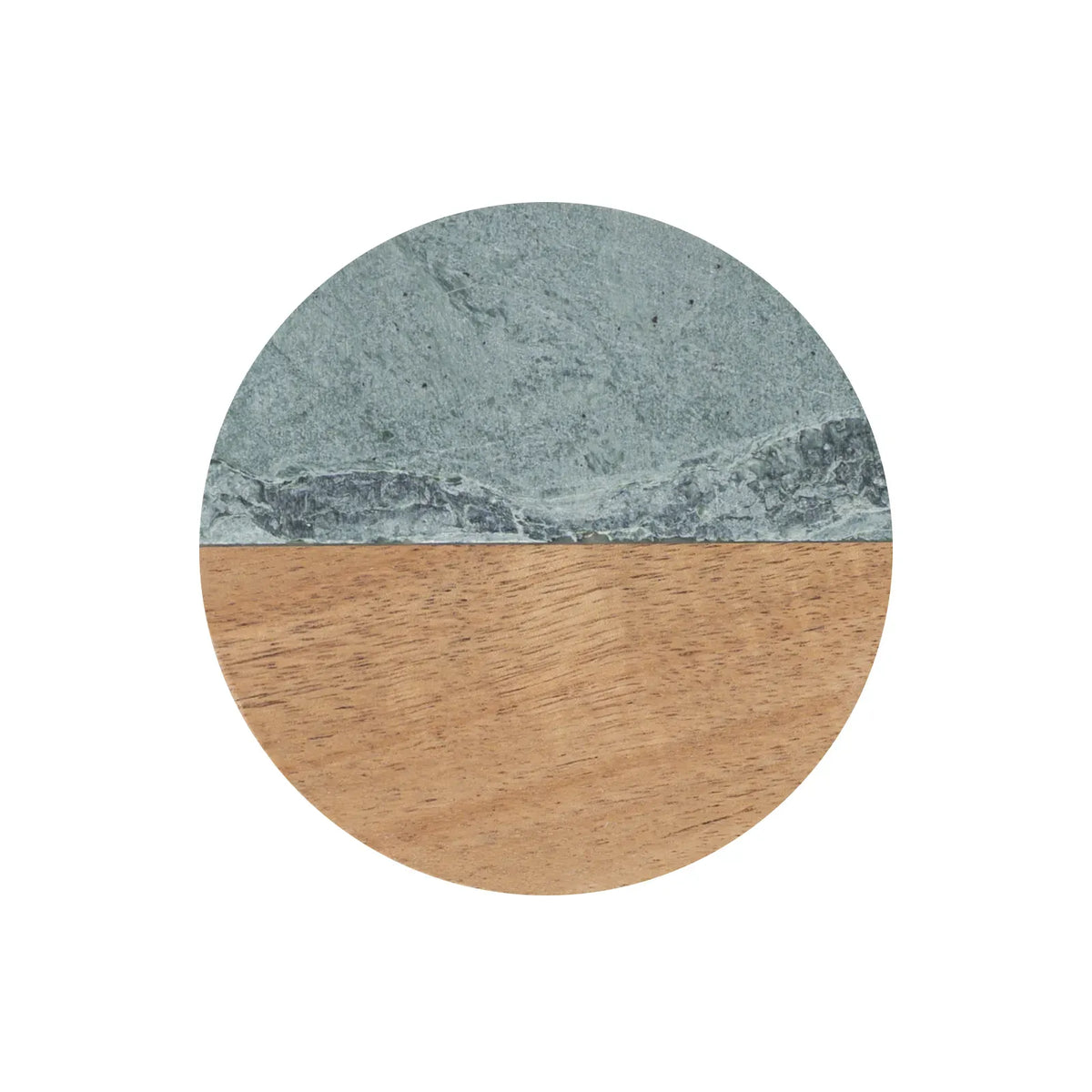 Premium Round Marble & Wood Spliced Coasters