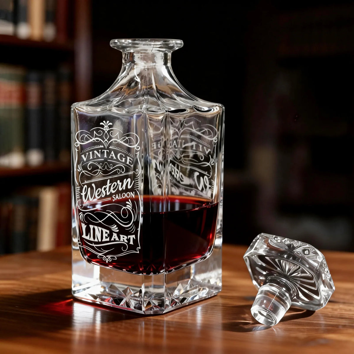Signature Geometric Glass Decanter